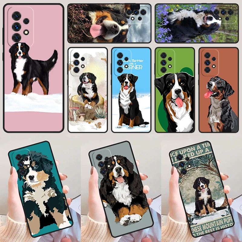 BERNESE MOUNTAIN PUPPY DOG For Samsung Galaxy A52 A72 A73 A20e A21S A50 A70 A11 A12 A42 A31 A40 A51 A71 A32 A80 A91 Phone Case