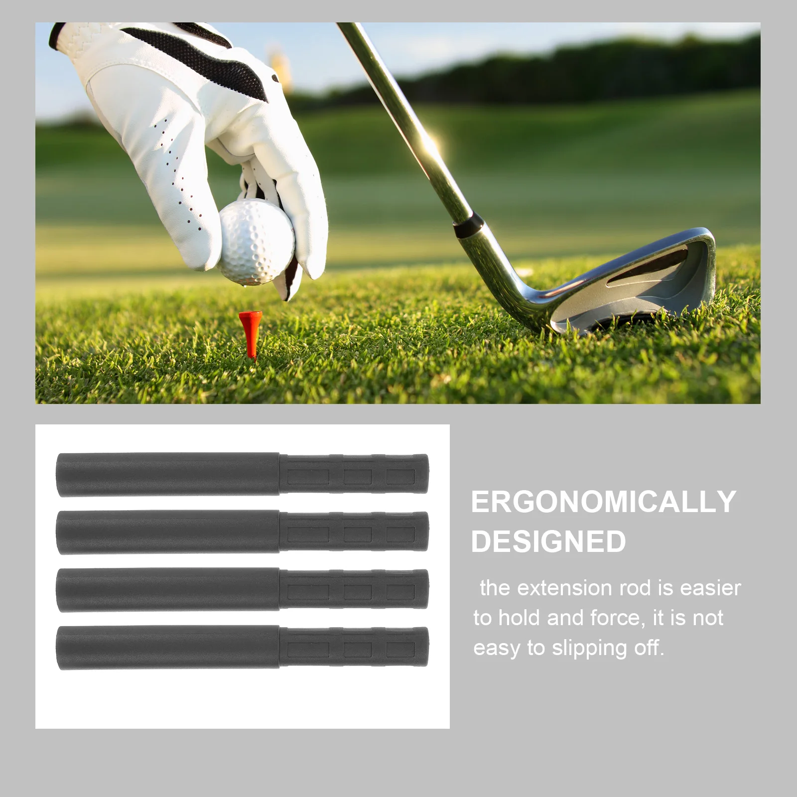 

4pcs Lightweight Golf Club Extension Rod Ergonomic Slip-Resistant Grip Compatible With Most Clubs Golf Shaft Accessories