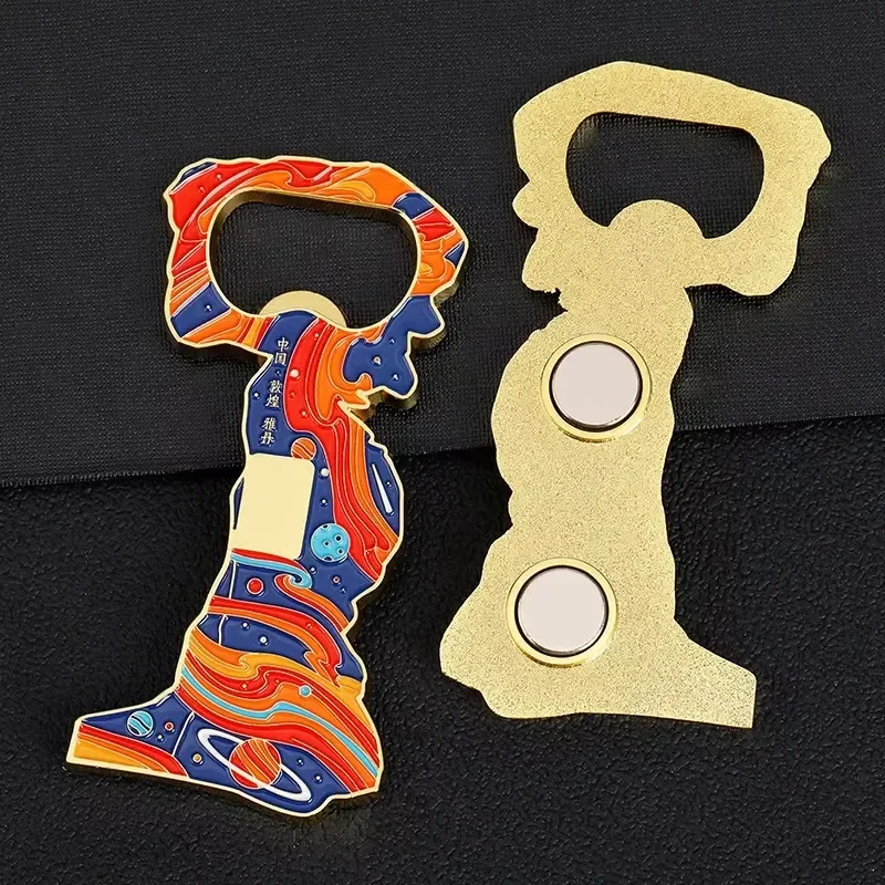 Creative Metal Bottle Opener Fridge Magnet Customizable Souvenir Gift Multi Functional Kitchen Accessory Novelty Bar Tool view 4