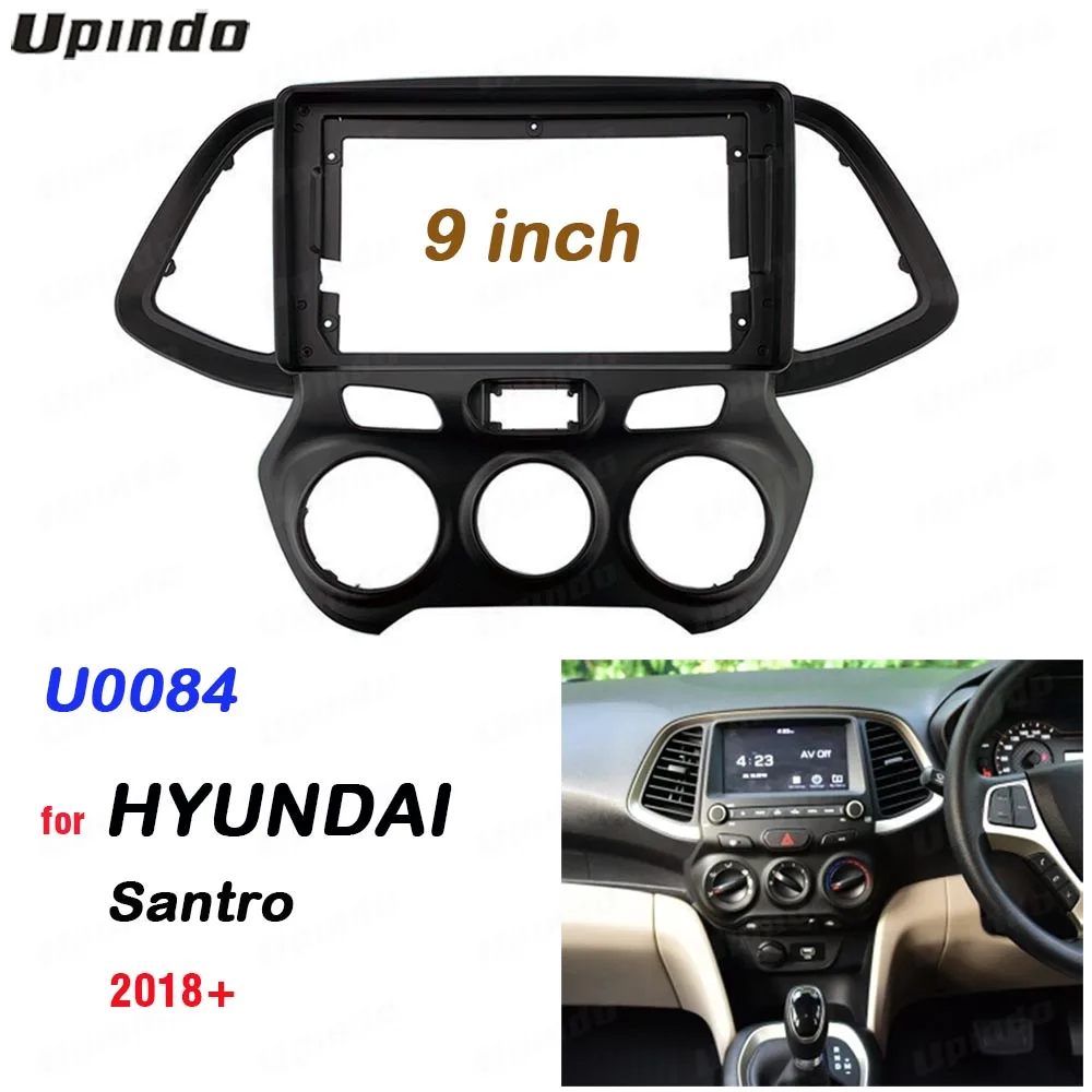 

Car Accessories 2 Din 9 Inch Fascia Panel Frame for Hyundai Santro 2018+ | Dashboard Mount Kit with Radio DVD GPS MP5