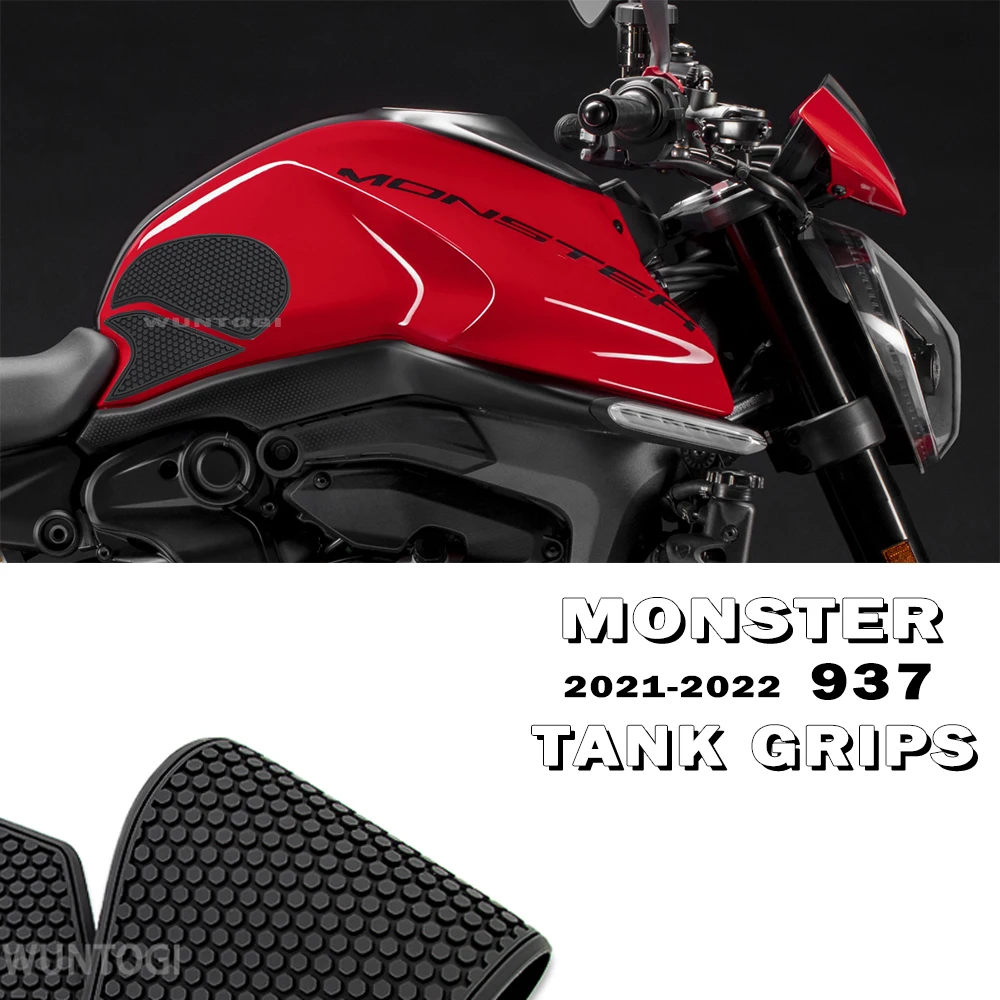 Motorcycle Tank Grips For Ducati Monster 937 2021-2022 Fuel Tank Pad Tank Grips Knee Pad Grip Tank Protector Knee Non-slip Pad