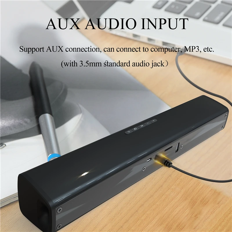 40W TV Car Sound Bar Wired and Wireless Bluetooth-compatible Home Surround SoundBar for PC Theater TV Computer Speaker