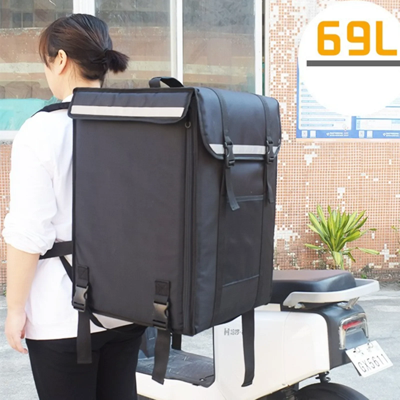 69L large Cake Takeaway Box Freezer Backpack Fast Food Pizza Delivery Incubator Ice Bag Meal Package Car Travel Suitcase Handbag