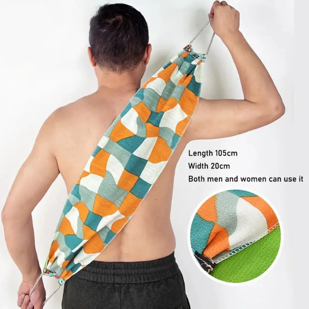 

Lengthened Printing Natural Soft Exfoliating Body Skin Health Cleaning Tool Bath Shower Unisex Massage Spa Scrubber Back Strap
