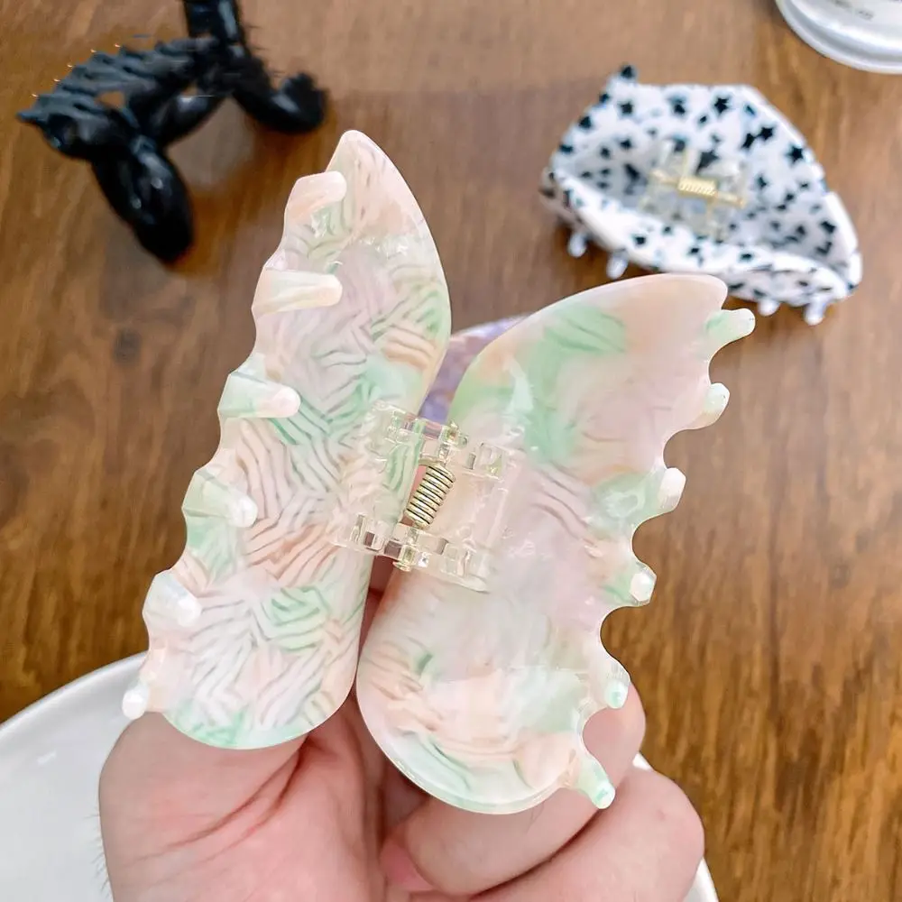 

Leopard Printing Fresh Acetate Hair Claw Colorful Hair Clip Cloud Shape Shark Clip Headwear Geometry Tortoiseshell Hair Claw