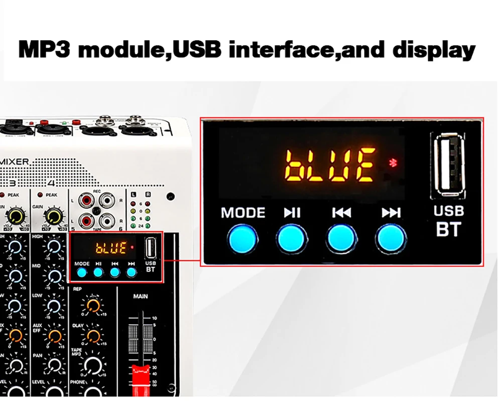 USB Live Stage KTV Audio Mixer สำหรับ Pc 6ช่องเสียงตารางผสมดิจิตอลคอนโซลคอนโทรลเลอร์ Professional คอนโซล Dj