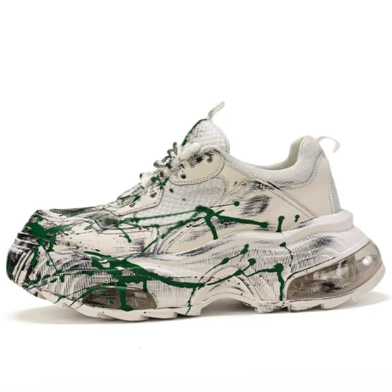 

Genuine Leather Heightening Shoes for Men's Comfortable Soft Soled Breathable Buffer Cushion Sole Sports Casual Daddy Shoes Male