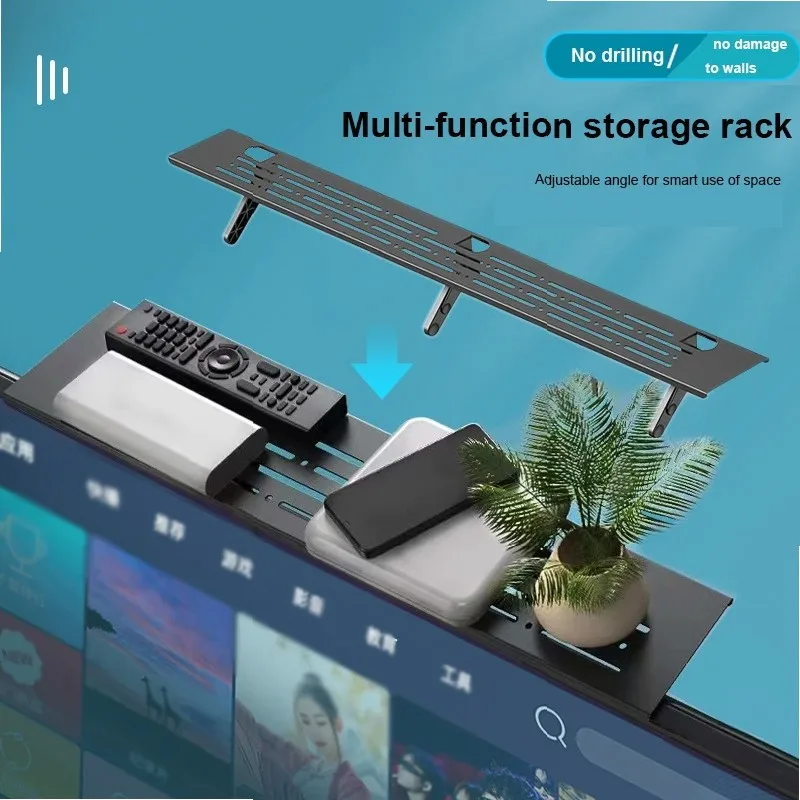 Adjustable Top Shelf for TV Monitor, Soundbar & Cable Box Organizer – Fits Flat Screen Mounts
