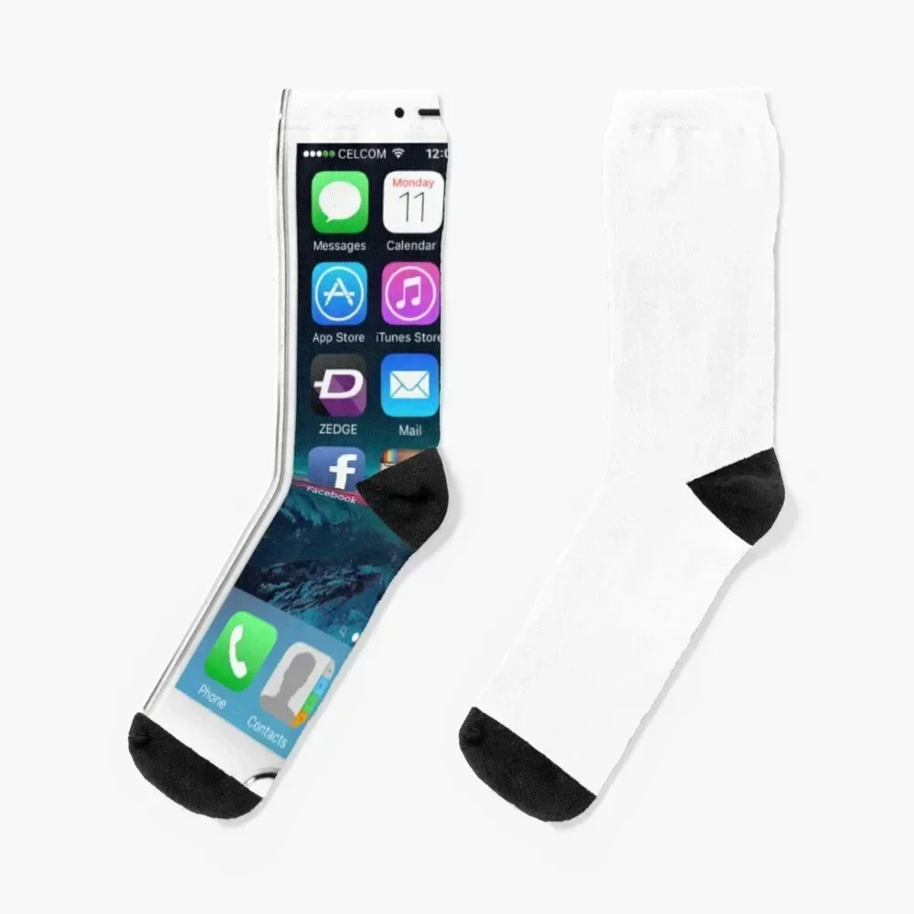 iPhone home screen Socks winter gifts hiphop Women's Socks Men's