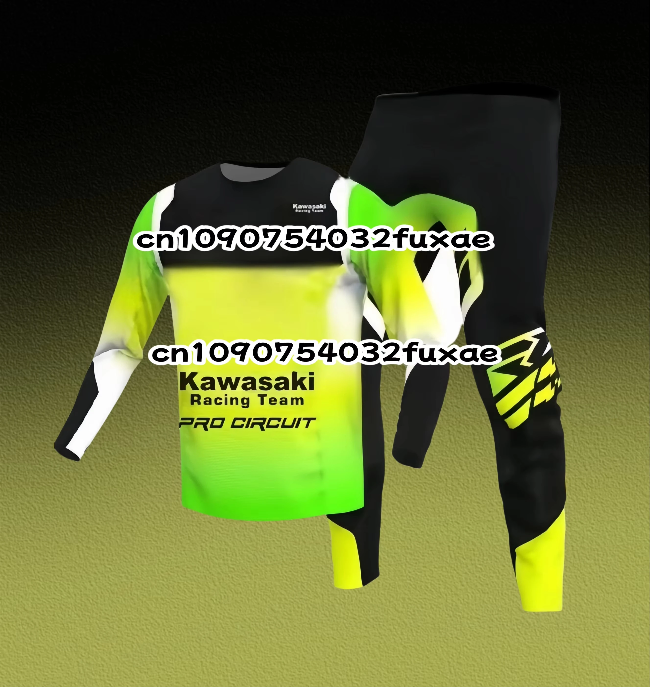 

2026 Motocross Men Kawasaki Jersey And Pants For Men Set The Motocross Endurance Gear Combination Off-Road Youth Racing Suit