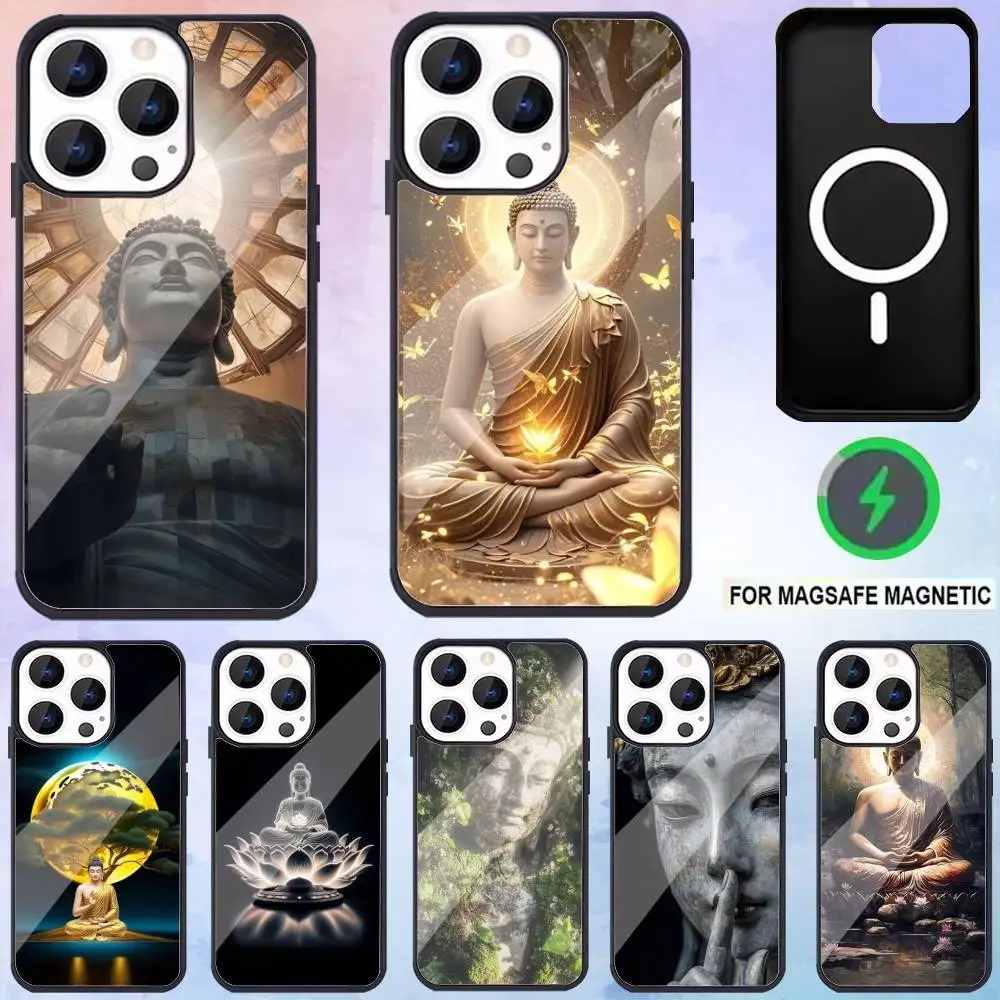 

S-shakyamuni Buddha Case For iPhone 16,15,17,14,13,12,11,Pro,Max,Plusi,for Magsafe,Magnetic Wireless Charging Case