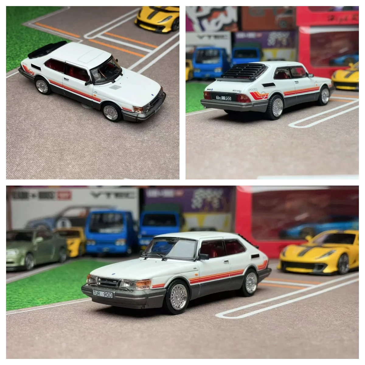

Tarmac 1:64 White SAAB 900 Turbo Hard Top Sports Diecast Model Car Limited Edition