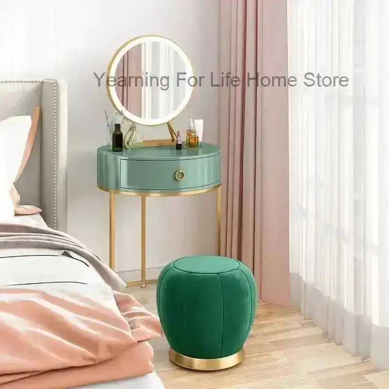 

Simple Small Luxury Dressing Table Nordic Bedroom Vanity Dressers Makeup Tables Mirror Advanced Window Commode Bedroom Furniture