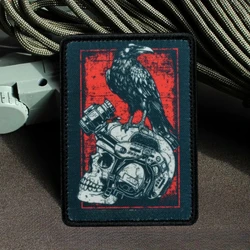 Night Vision Skull Tactical Morale Badge Military Army Crow Armband Warrior Combat Printed Hook&Loop Patch Backpack Stickers