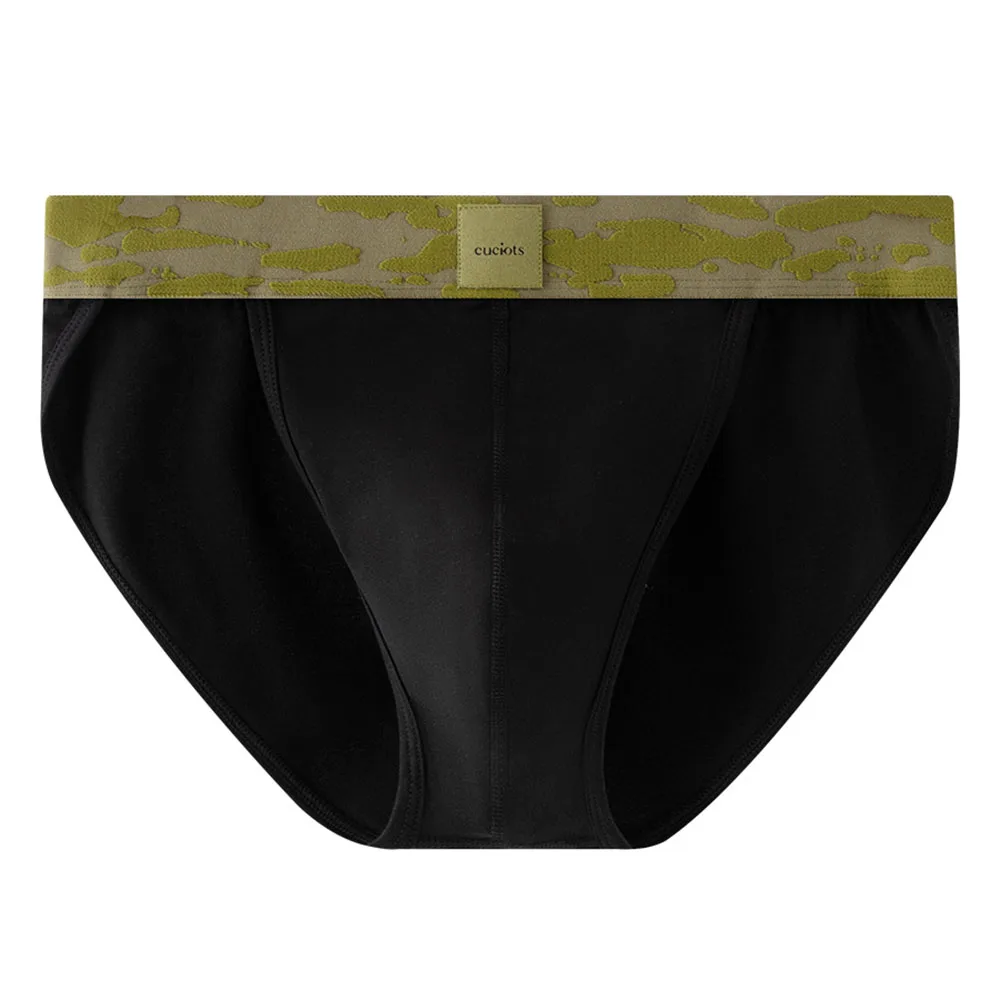 Breathable Briefs Modal Underwear Color Matching Pattern Comfortable Fit Mid Rise Sporty Style Men Modal Elastic Underwear