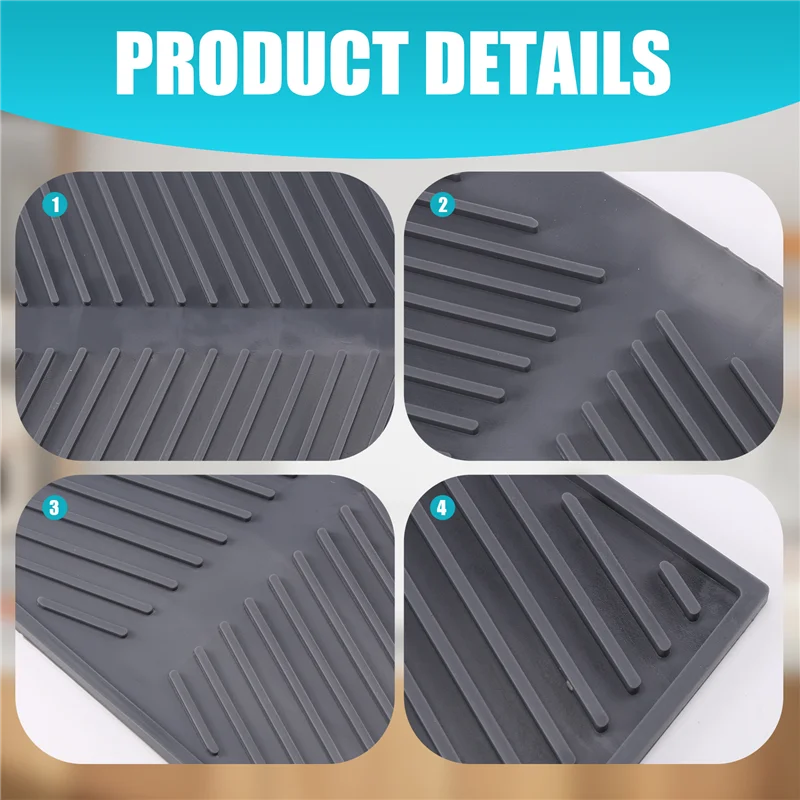 ABPP-배수 랙 실리콘 접시 배수 트레이 대형 싱크 건조 랙 작업대 주최자 접시 식기 용 건조 랙