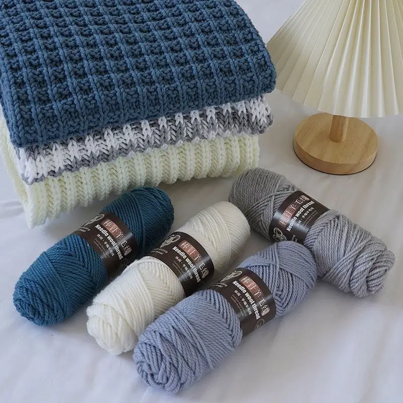 

500g/set Big Wool Yarn for Hand Knitting Scarf Hats Shawl Sweaters Vest Glove Coat DIY Fluffy Warm Soft Comfortable Thread White