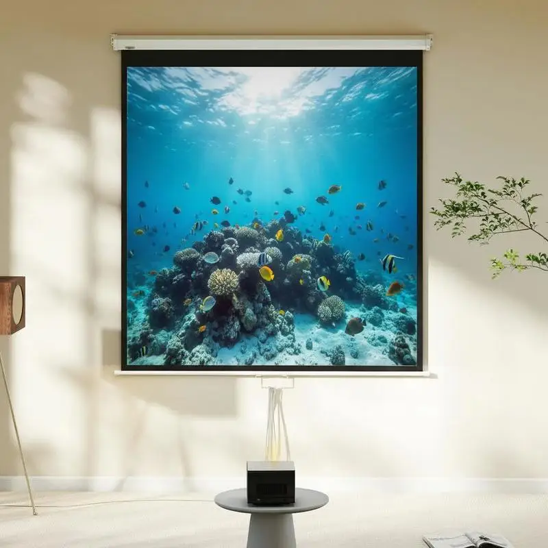 85-Zoll-Projektionsbildschirm für TV und Heimkino, Videoprojektor 1:1 4K HD, 162,5 x 8 x 162 cm