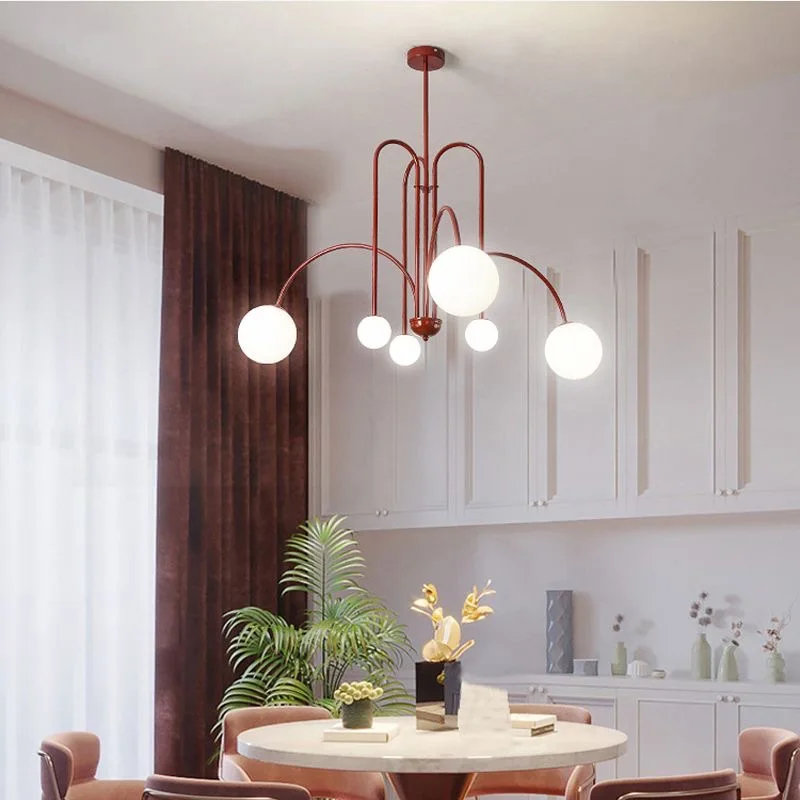 

Nordic Living Room Pendant Lamp Postmodern Minimalist Glass Art Lamp Bedroom Restaurant Magic Bean Light Luxury Lamp