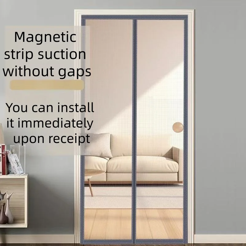 Summer Magnetic Mosquito Proof Ventilation and Scratch Resistant Mesh Door Curtain
