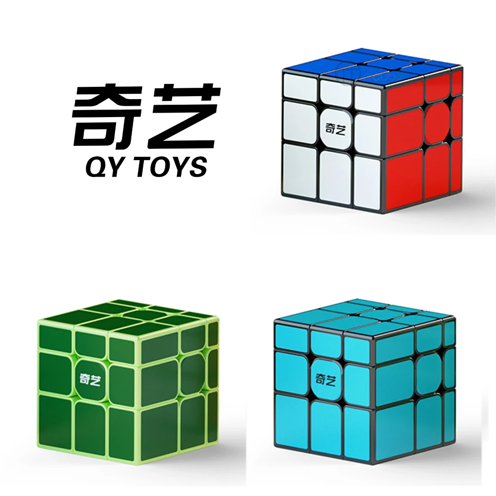 [Picube] Cubo magnético de espejo QiYi azul verde negro 3x3x3 rompecabezas profesional Cubo mágico juguetes niños bloques de espejo 3x3 cubos