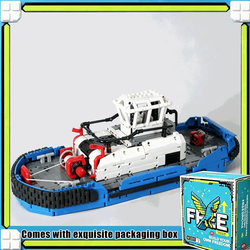 2228PCS MOC Big Scale Harbor Tugboat Ship Model Custom Puzzle Building Blocks DIY Assembly Boat Toy Collection Display Gift