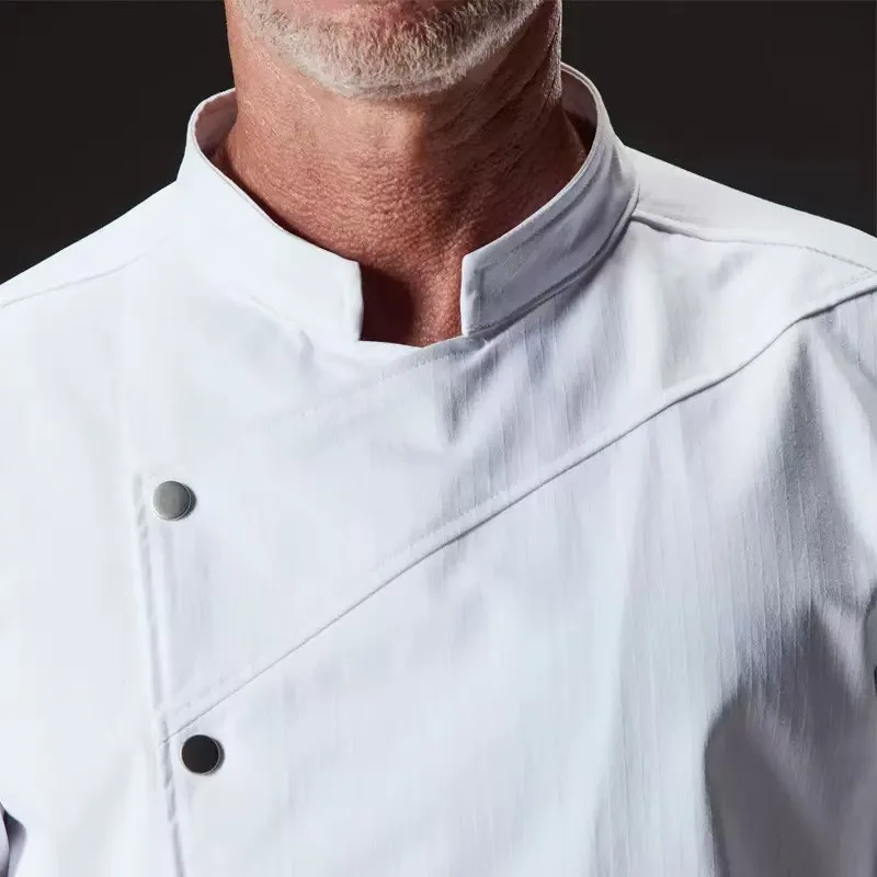 Uniforme de chef de restaurante ocidental, roupa de outono, catering, hotel, cantina, pastelaria, loja de bolos, roupa de trabalho, jaqueta de cozinha de três quartos