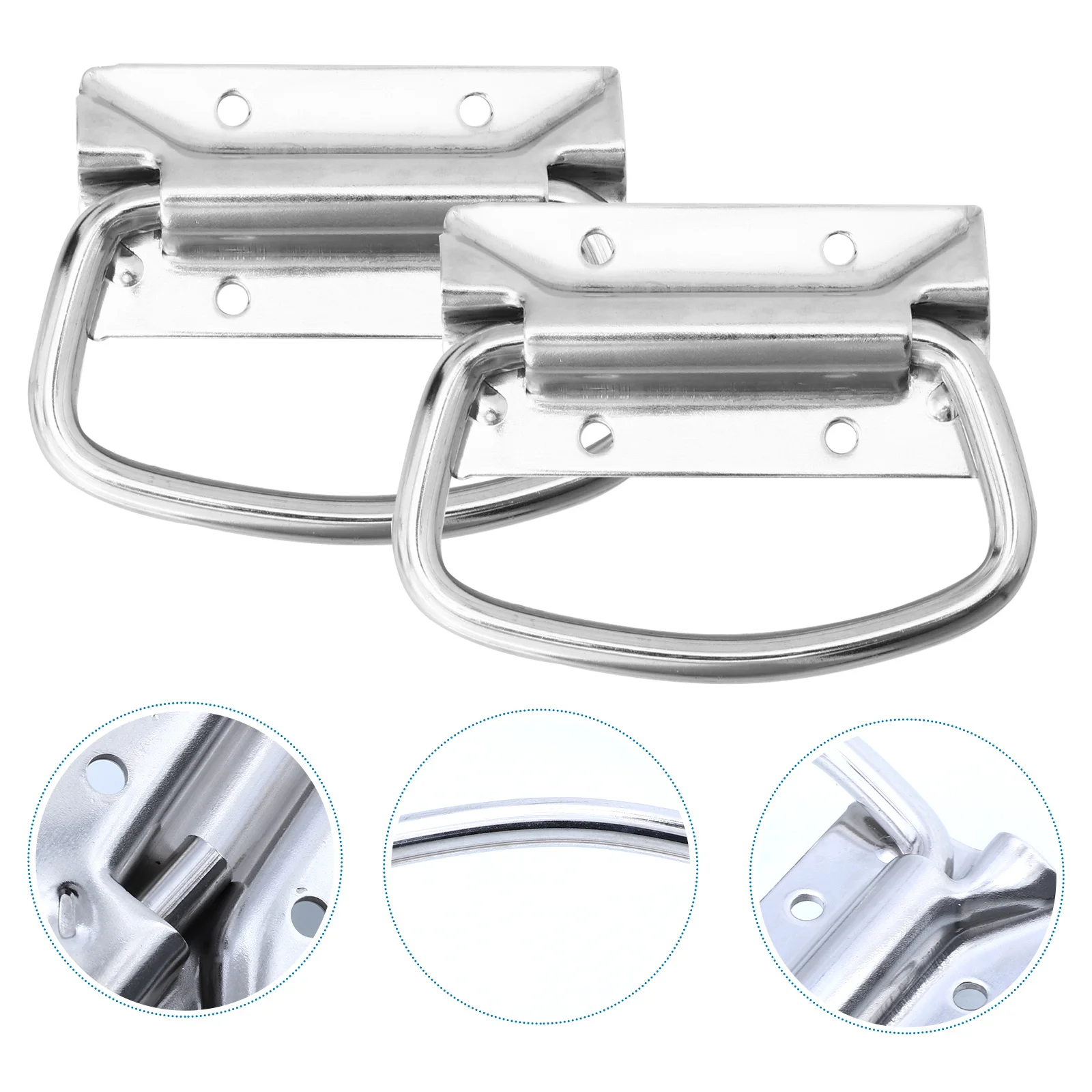 2 قطعة صندوق أدوات من الفولاذ المقاوم للصدأ مقبض مقبض سحب عالي التحمل لحقيبة الطيران الأمتعة علبة خشبية مقابض قوية مقاومة للصدأ #2