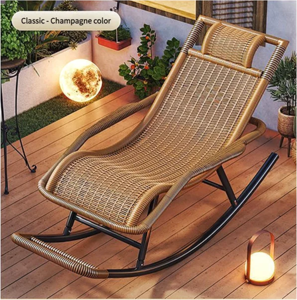 دائم خمسة ألوان الكبار كرسي هزاز كرسي المنزل في الهواء الطلق حديقة شرفة غرفة المعيشة الترفيه الروطان قيلولة المسنين الكبار الروك #2