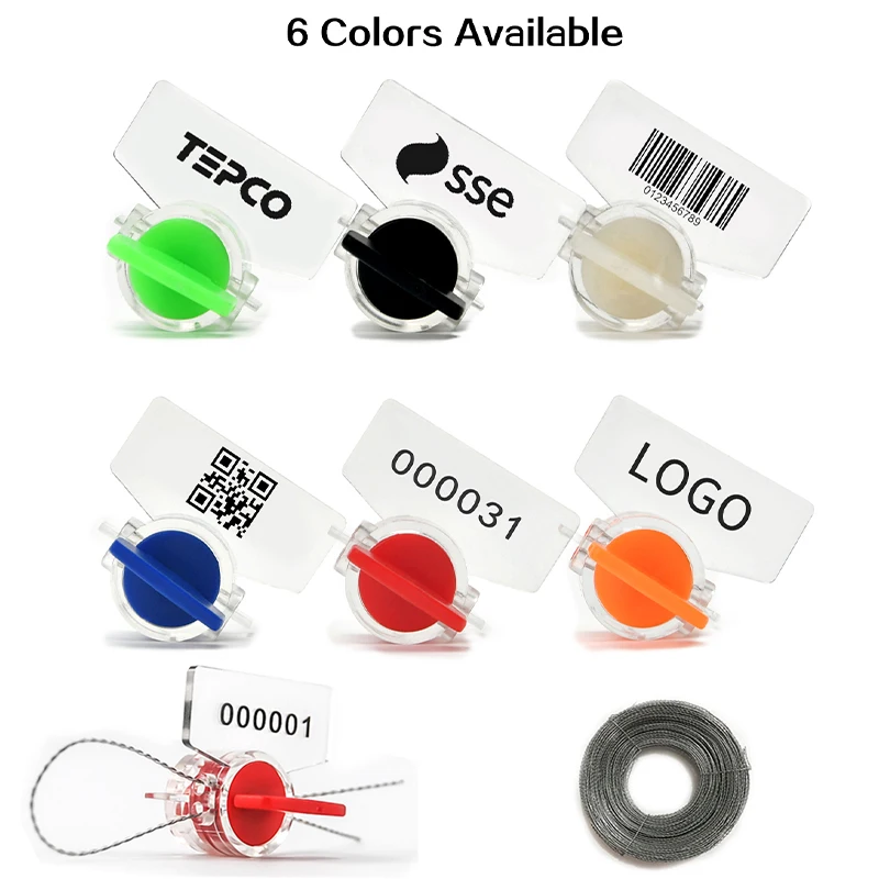 Meter Seal Security Utility Tamper Proof Custom with Numbered Plastic Tags for Electric Meter Medical Seal Plant Labels 100PCS