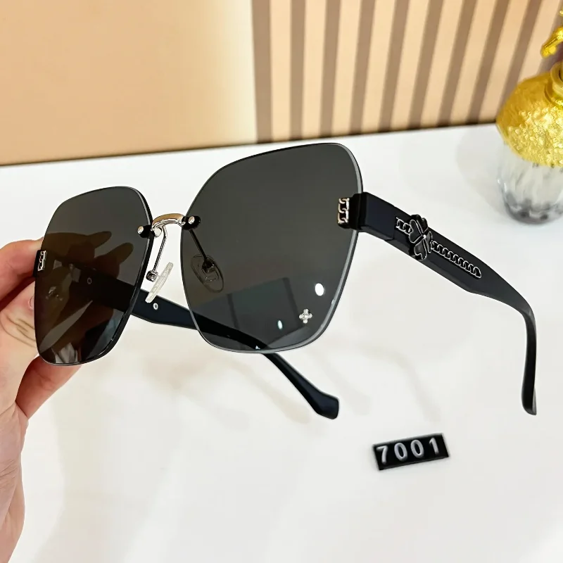 

2024 New Fashion Polarized Cat Eye Sunglasses Women Brand Design Oversized Rimless Square Sun Glasses Ladies Oculos De Sol UV400