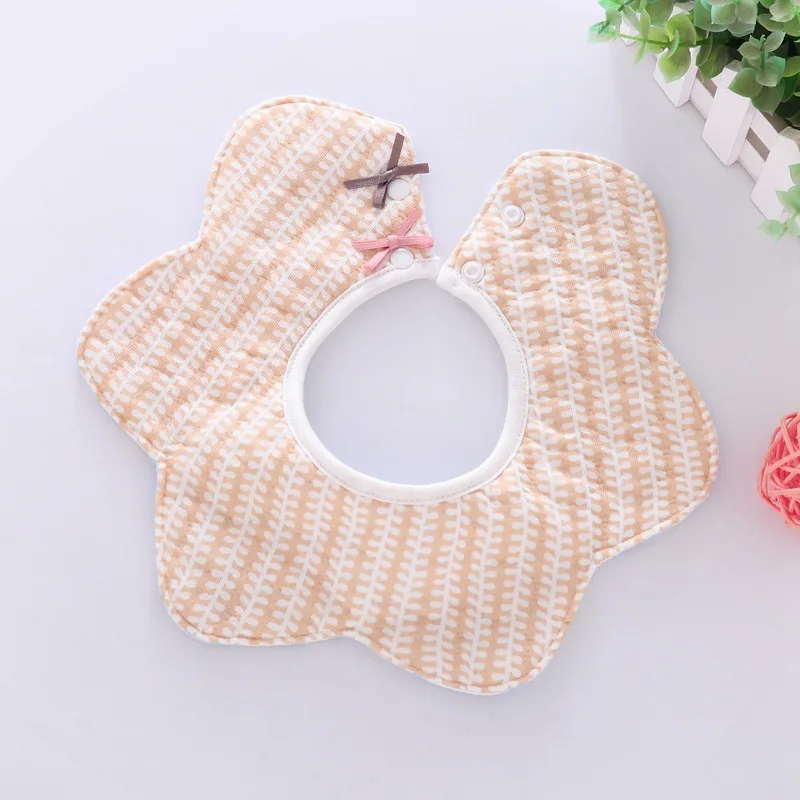 Baby Bibs 360 Degree Rotation 3 Layers Gauze Muslin Baby Kids Bandana Cloth Soft Newborn Infant Saliva Towel Baby Stuff 0-3T