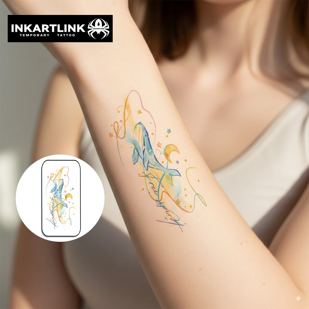 INKARTLINK Temporary Tattoo Stickers Waterproof Color Printing Art Paintings Temporary Tattoo Party Supplies DIY Stickers