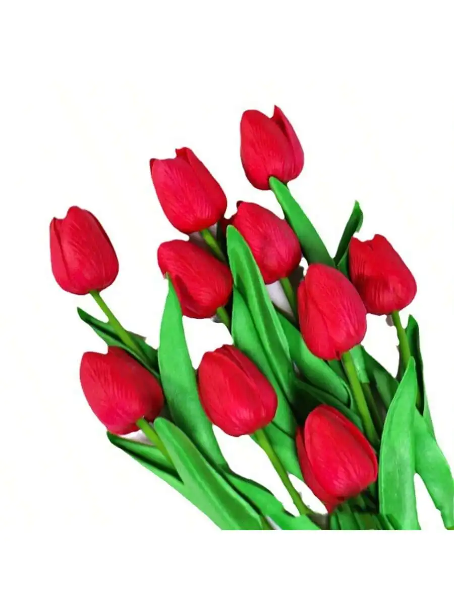 Ein Set aus 6 künstlichen Tulpen, geeignet für Heimdekoration und Tischdekoration bei Jubiläen (Vase nicht inbegriffen). – Detail 6
