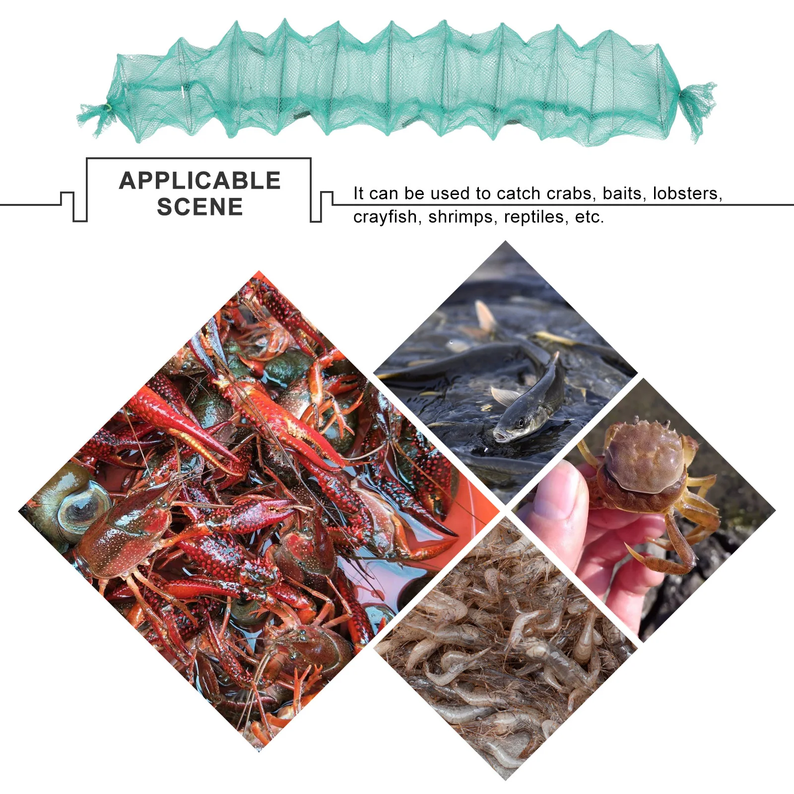 2 قطعة الطعم القابل للطي يلقي شبكة فخ صافي المحمولة لوازم الصيد دائم النايلون سعة كبيرة أداة الصيد في الهواء الطلق #3