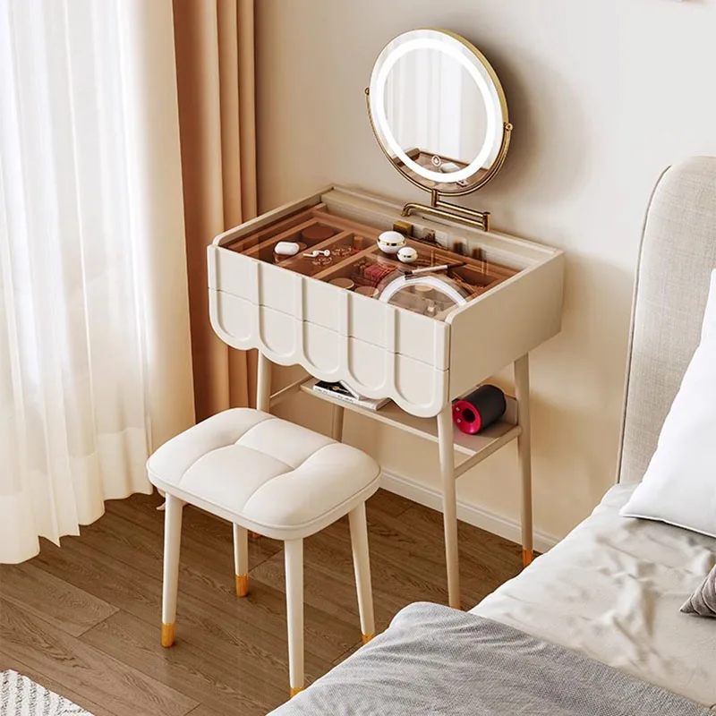 

Drawer Black Dressing Table Mirror Minimalist Mini Bedroom Girls Dressing Table European Salon Tocador De Maquillaje Furniture