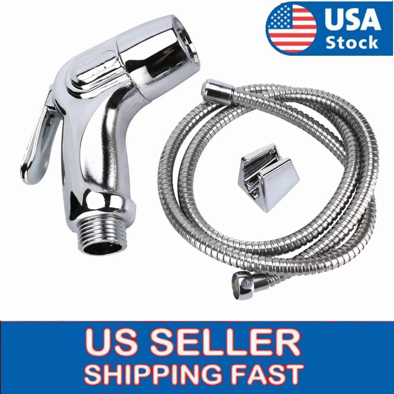 

Stainless Steel Bidet Spray Handheld Shower Head Shattaf Toilet with Hose Kit
