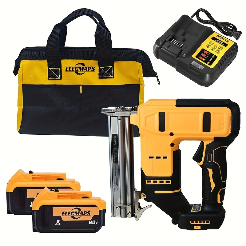 

18GA Brad Nailer for Dewalt 20V Max, Brushless Tool Kit, Including 2 X 8Ah Lithium-Ion Batteries And Charger, Brushless Brad Nailers, 18 Gauge Nail Gun for Wood Carpentry Home, 2-In-1 Electric Nail Gun, Brushless, 2 Modes, 5/8 to 1-1/4 Inch