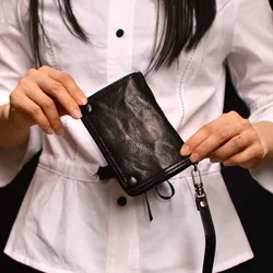 AETOO Original retro men's and women's leather wallets handmade leather wallets to make old vertical Japanese and South Korean c