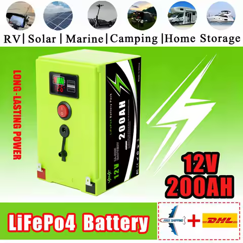 Lithium💡Battery🛢️12V 200Ah LiFePO4 Solar Battery with Advanced Management System (BMS) for Solar Battery Backup Power&amp;RVs