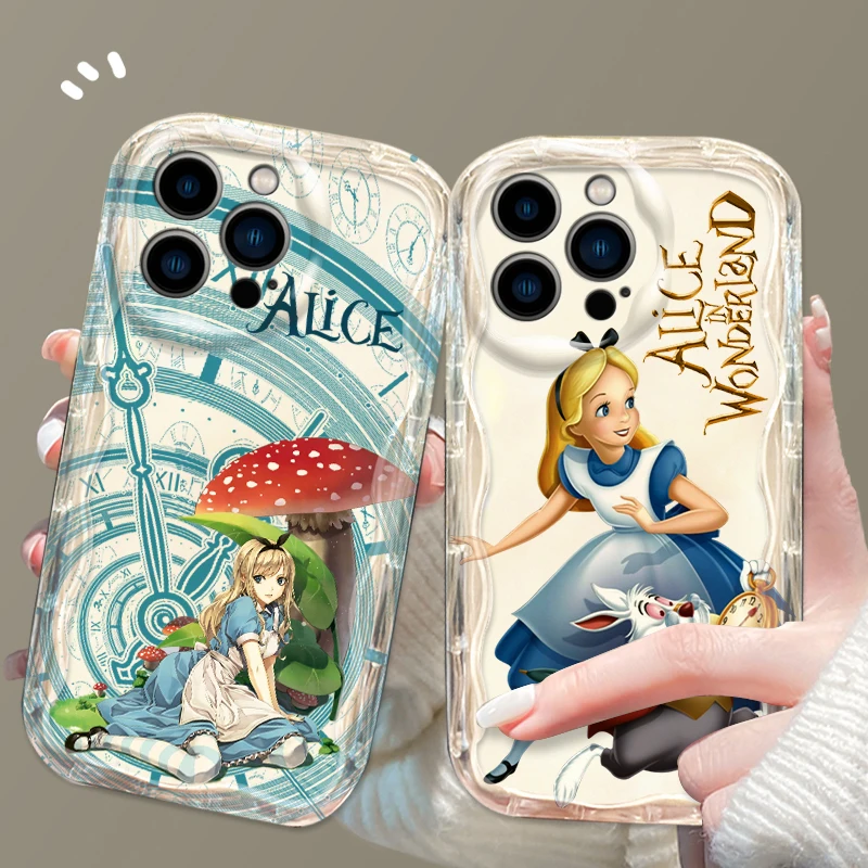 Disney Alice In Wonderland Art For Apple iPhone 15 14 13 12 11 XS XR X Pro Max Plus Wave Oil Soft Phone Case