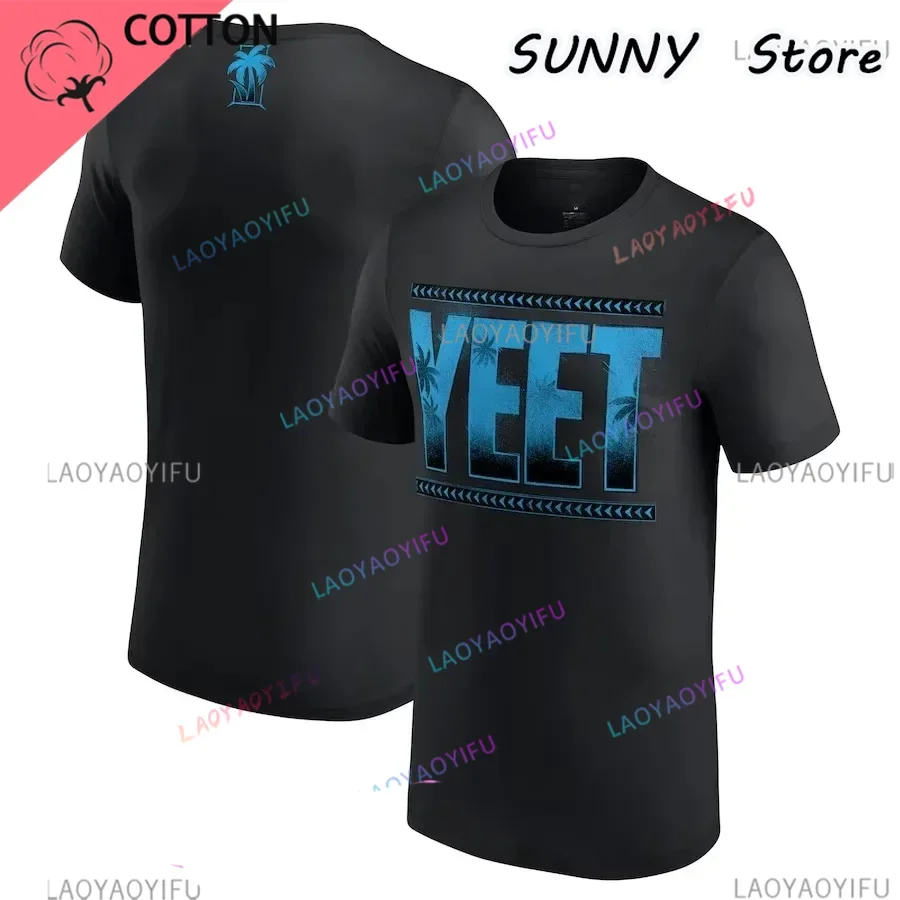 Mens Womens Black Jey Uso Yeet T-Shirt 2024 New Fashion Men Women Unisex Tee Shirt Summer Short Sleeve Oversized Clothing Tops