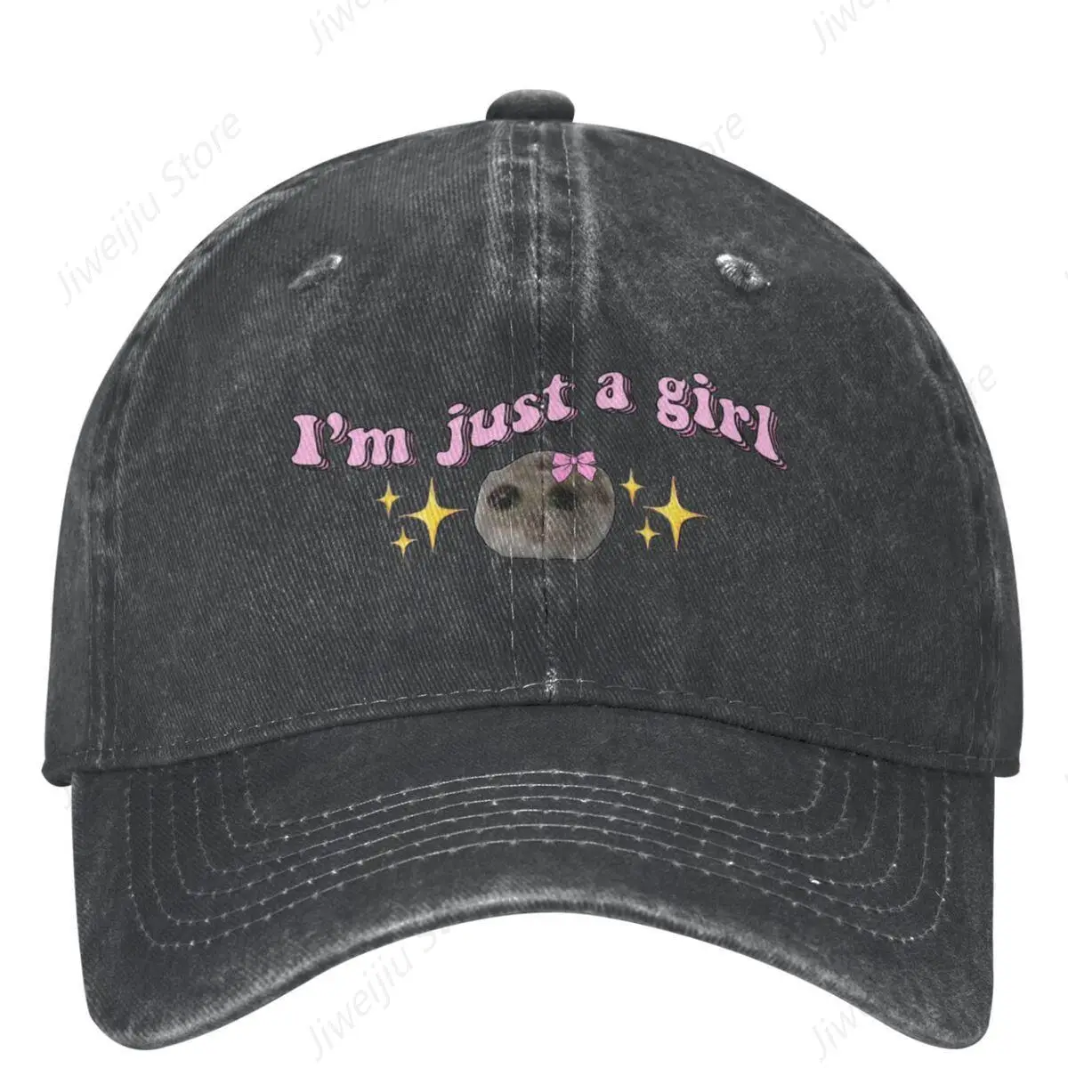 Coquette Sad Hamster I'm Just A Girl Baseball Caps Accessories For Men Women Vintage Distressed Washed Hats Snapback Hat