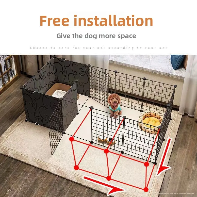 Indoor Pet Playpen Modular Cage Toilet Small Medium Dogs Home Use Pet Fence Pet Supplies Cat Cage Dog Cage Fence Divider Door