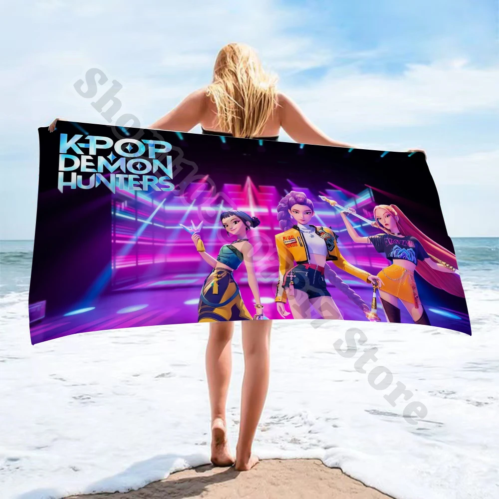 KPop شيطان الصيادين أنيمي مطبوعة منشفة استحمام الأطفال الكرتون لطيف منشفة الاطفال موضة Facecloth المناشف الإبداعية صبي فتاة هدية #4