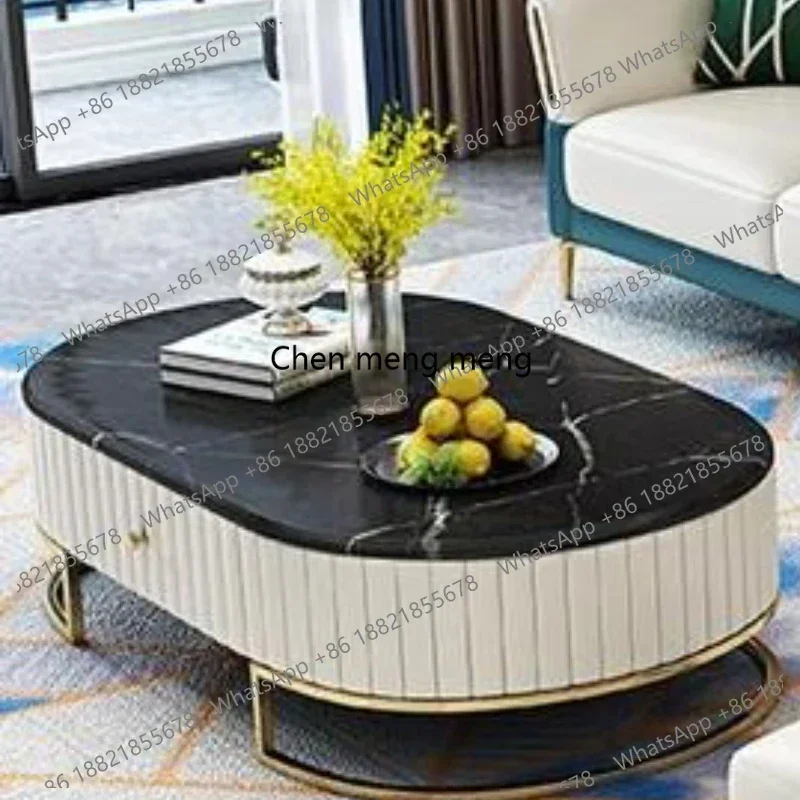 N138  Leather Sofa Coffee Table Straight Row Modern Creative Coffee Table Elegant Sleek Living Room Furniture Salongbord