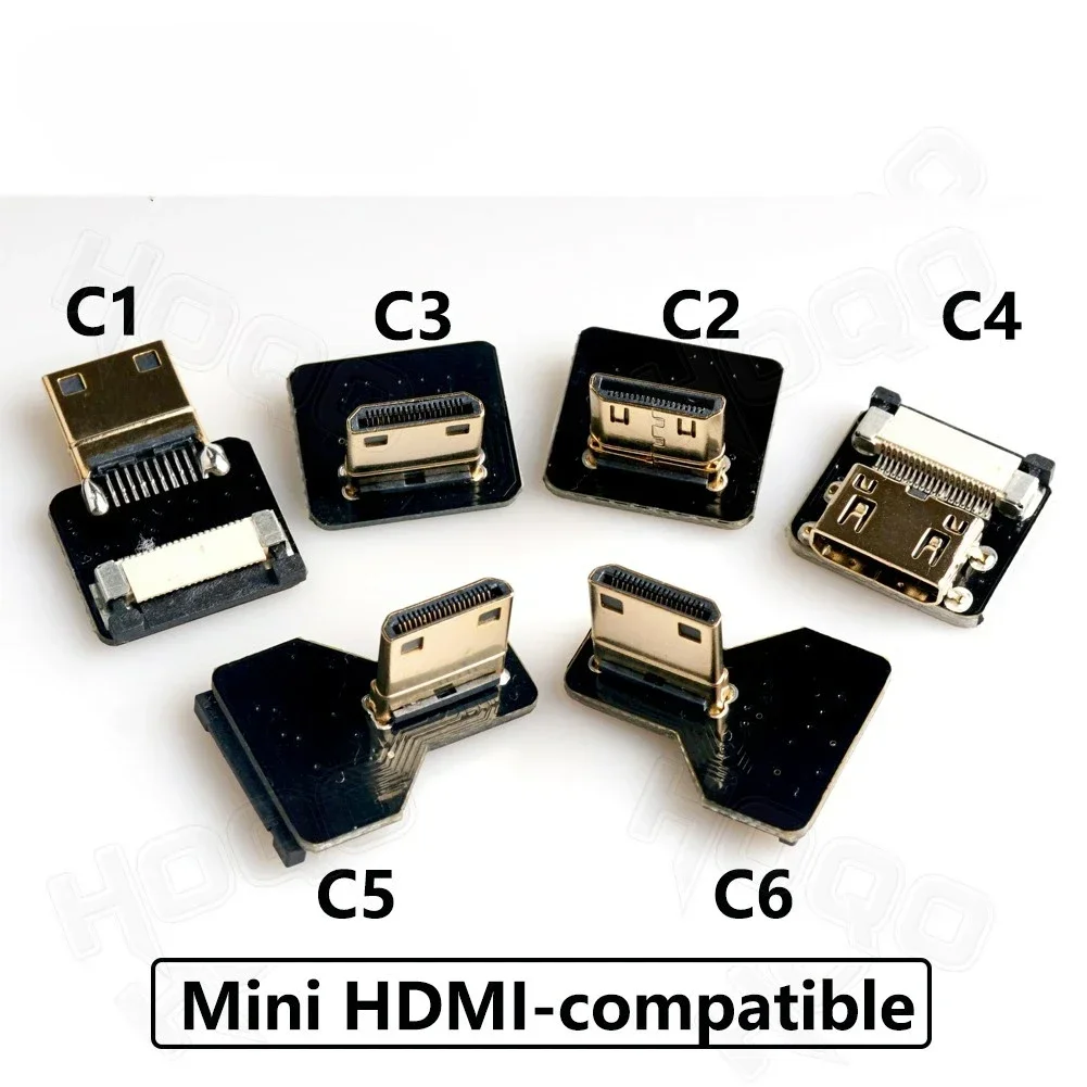 Ribbon FPV HDMI-Compatible Connector Flexible Flat Cable for Raspberry Pi 4 Micro HD/Mini HD to HD Female 20pin FFC