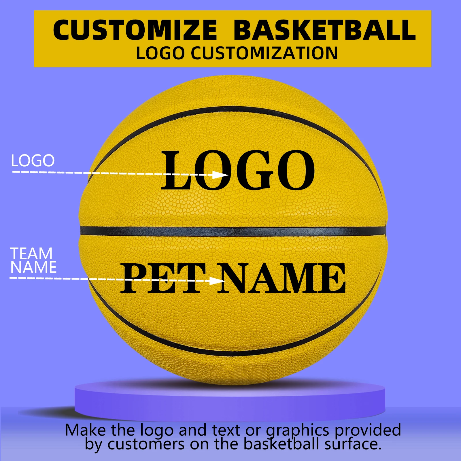 

Customized Clothes Custom Logos Soft Leather Standard Size 7/6/5 Boys Girls In&Outdoor Wear-Resistant Game Training Basketball