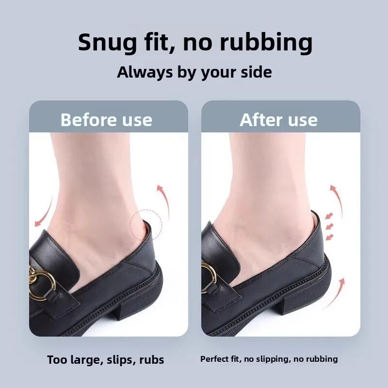 Anti-Slip Shoe Insoles Soft Material Shock Absorption Buffer Female Single Pair Loafers Footwear Size Reduction Heel Pads