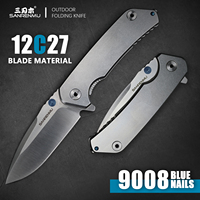 SANRENMU 9008 Pocket Folding Knife Outdoor Wilderness Survival Camping Fishing Hunting Portable Tool Knives EDC Jackknife SRM